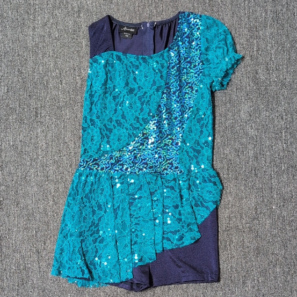 Teal Lace and Sequin Dress